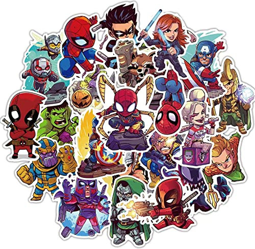 Feifei'S Bow Lot de 50 autocollants pour bagages, ordinateur portable, skateboard, sac de fête, bouteille d'eau, motifs (aléatoire)