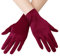 EORUBE 1920s Handschuhe für Damen Handgelenklange Kurze Satin Handschuhe Party Kostüm (Weinrot)