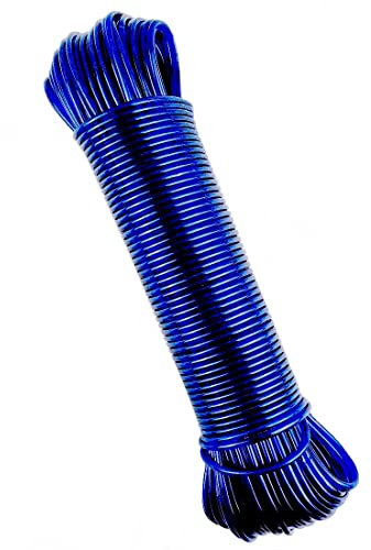 Wäscheleine Blau mit Stahlkern 50 Meter reißfeste Wäscheleine