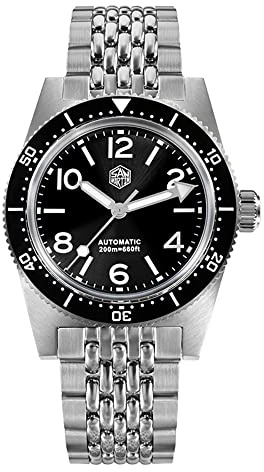 San Martin SN0007GX1 Herrenuhr PT5000, automatisch, mechanisch, Edelstahl, Saphirglas, 38 mm, Schwarz, Taucher, mechanisch