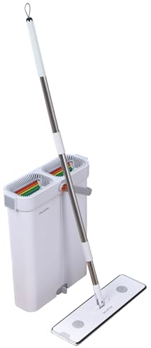 JOYBOS Set De Mopa Plana De Microfibra Y Cubeta Escurridora