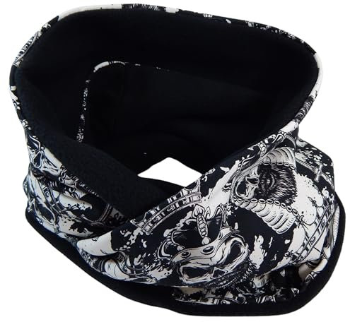 Loop Schal Totenkopf König Wikinger Goth Schlauchschal endlos Damenschal Loopschal