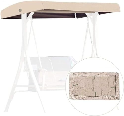 LYGBDSS Cubierta Toldo para Columpio Impermeable,Capota para Columpio de Patio Protección UV,Techo De Repuesto para Columpio De Jardín Universal Toldo Balancin Jardin 2 3 Plazas(Color:Beige)
