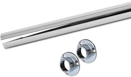 HOOZ Kleiderstange Chrom mit Halterung in 5 Längen 60-120cm