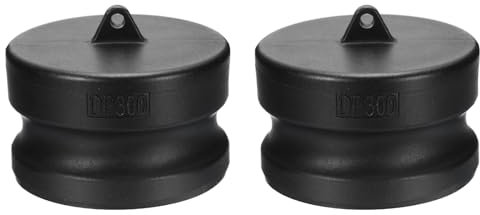 PATIKIL Poly Cam Lock Fittings, 2 Stück 3 Teil DP Staubkappe Cam Groove Schlaucharmaturen Polypropylen Cam Lock Fittings, Schwarz