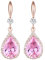 Linawe Orecchini pendenti in oro rosa, set di gioielli da donna, gioielli alla moda da appendere, orecchini in cristallo dorati, diamanti con diamanti, gioielli in oro rosa