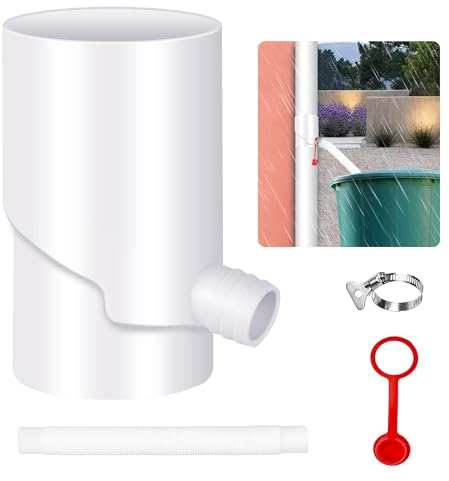 BKITC Regenwassersammler mit Teleskopschlauch, 100mm Fallrohr Regensammler, WassersammlerFrostsicher, 85% Wasserausbeute, Weiß