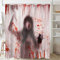 BIVINAR Halloween Horror Woman Duschvorhang, gruselige blutige Hand, gruseliger Geist, 183 x 183 cm