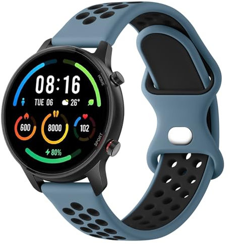 Wanme für Xiaomi Watch S3 Armband/Xiaomi Watch 2/2 Pro/Watch S2/ S1/ S1 Pro/ S1 Active für Herren Damen, 22mm Silikon Armbänder Atmungsaktives Wasserdichtes Sport Ersatzarmband, Cyan/Schwarz