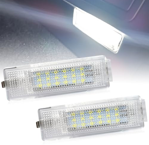 AUTOXBERT 2X LED Kofferraumbeleuchtung Innenraumbeleuchtung Kompatibel für Passat B6 B7 B8, für Tiguan Touran Jetta Sharan T5 Beetle Caddy, 18 SMD ohne Fehlemeldung