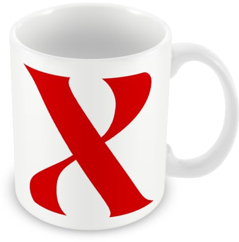 MUGGZ Alphabet Initial Letter X Mug with Monogram Each Letter Individual Design