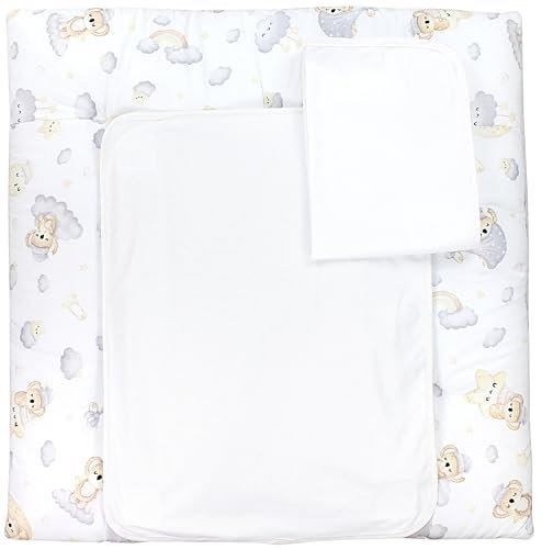 TupTam Wickelauflage mit 2 wasserfesten Frotteebezügen – weich gepolstert & hautfreundlich MAR02579, Farbe: Schlafender Koala Grau/Beige, Größe: 76 x 76 cm