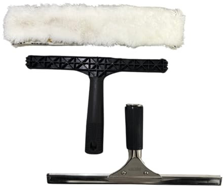 Professional Window Squeegee Stainless Steel Wiper 30cm set With T Bar & Wash Sleeve Avern