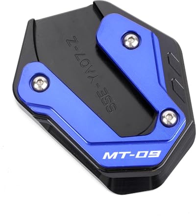 LLIDFONK Für Yamaha MT09 SP MT 09 MT-09 2015-2024 2025 Aluminium Motorrad Zubehör Ständer Fuß Seitenständer Vergrößerungspad Stützplatte (Blau)