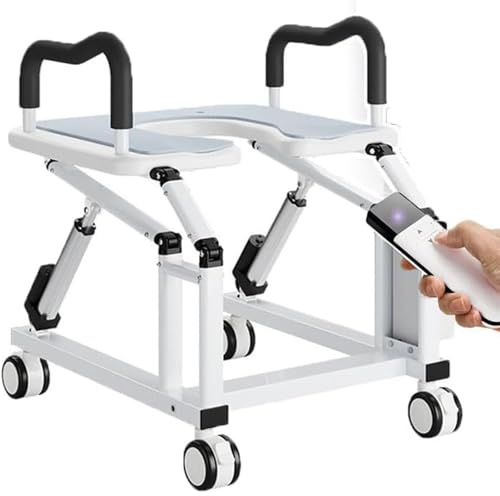 BOOZXCV Rialzo Elettrico per Sedile WC con Angolo di Sollevamento di 29° e Ruote universali a 360°, Sedia elevabile Automatica per Anziani e disabili, Si Ferma istantaneamente Quando