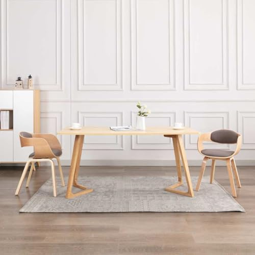 QZZCED Esszimmerstühle 2 STK. Bugholz und Taupe Stoff Speisestühle Bequeme Stühle für Esszimmerstuhl