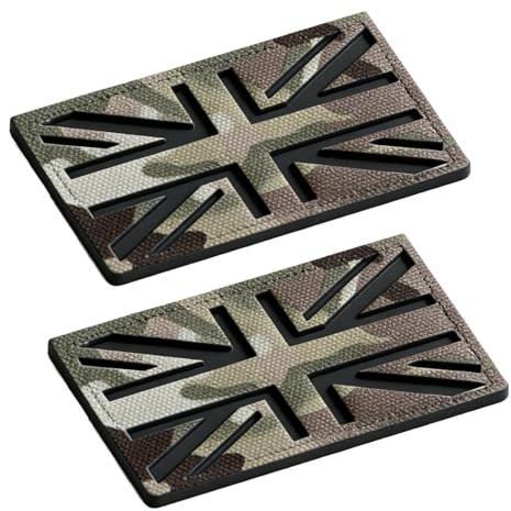 2 Pcs Union Jack Patch, Hook and Loop Patch and Patches for Clothing, Durable Sew on Patches for Clothing Sew on Badges Suitable with Outdoor Clothings Hats Backpacks 8cm×5cm