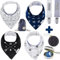 Das Dodo Babies Bandana Drool Lätzchen-Set enthält vier Lätzchen aus 100% Baumwolle, ein weiches Polyesterfutter und einen verstellbaren Druckknopfverschluss für 3–24 Monate.