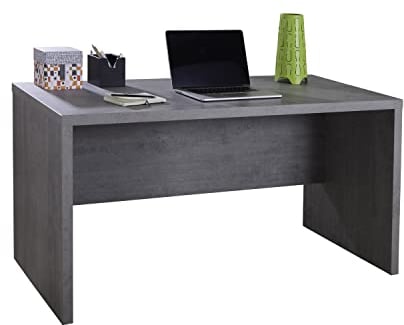 COMPOSAD | Scrivania della Linea PRATICO, Scrivania per Computer, Scrittoio con Ampio Spazio di Lavoro, adatta a Ufficio e Studio, (LxAxP) 140x74,20x69 cm, Colore Grigio Cemento, Made in Italy