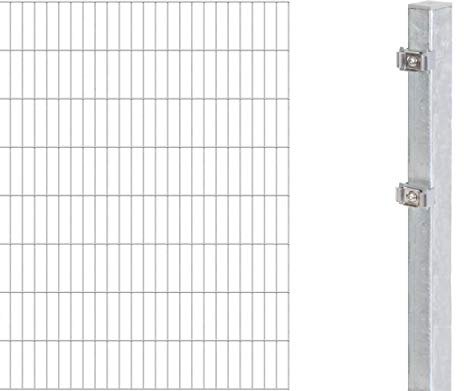 Alberts 643997 Erweiterung zum Doppelstabmattenzaun | verschiedene Höhen - wahlweise in verschiedenen Farben | feuerverzinkt | Höhe 160 cm | Länge 2 m