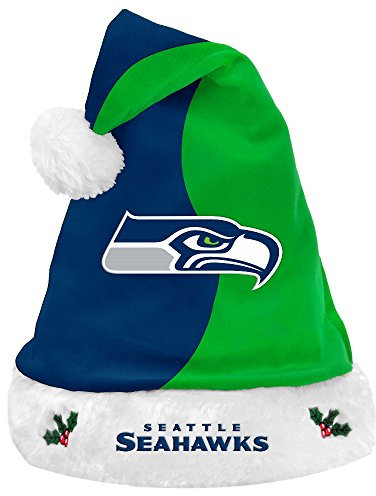 Forever Collectibles Seattle Seahawks 2017 NFL Basic Logo Plush Christmas Santa Hat