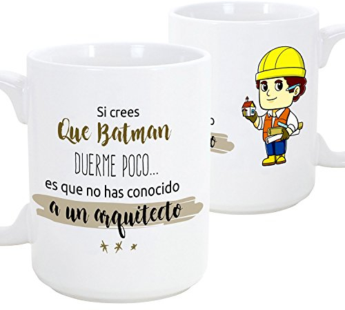 MUGFFINS Taza Batman de Desayuno Original para Regalar a Trabajadores Profesionales - Detalles para arquitectos