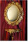 Lnxp Set Gold Wandspiegel + Konsole M OVAL Wandkonsole Barock Antik 44x38 Flur Eingangsmöbel Möbel Konsole Ablage Spiegel 45SET