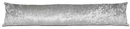 Original Sleep Company Door Draught Excluder Luxury Crushed Velvet Draft Sausage for Door Wind Stopper Draft Excluder for Doors Home Improvement Accessories 85cm x 20cm (33 x 8) Silver