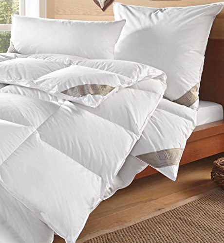 wohnTRAUM 24 Daunen-Kassettendecke WARME Stepp-Bettdecke EXQUISIT 80% Daunen 20% Federn - Natur PUR - Made in Germany - 135x200 cm - Füllung: 960 g