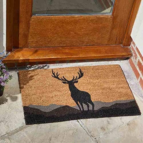 Smart Garden Monarch Stag Country Patterned Doormat Coir PVC Back Outdoor Mat