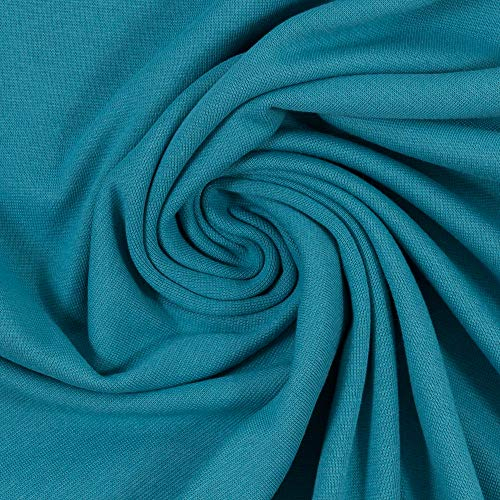 Jersey Vanessa von Swafing- Meterware- 0,5 m - Uni - Öko-Tex Standard 100 - Baumwolljersey passend zum Bündchen (Petrol 747)