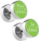 Piersando Damen Herren Ohrstecker mit runder Platte Doppel Kreis Ohrringe Fake Ohr Motiv Plug Piercing Spruch Hier rein Da Raus Grün 12mm