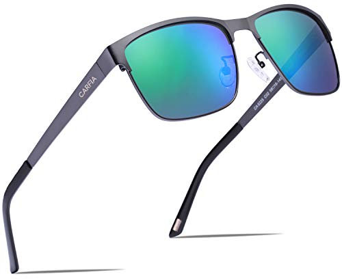 CARFIA Polarisierte Herren Sonnenbrille Metallrahmen UV 400 Fahrerbrille Sportbrille Kategorie 3