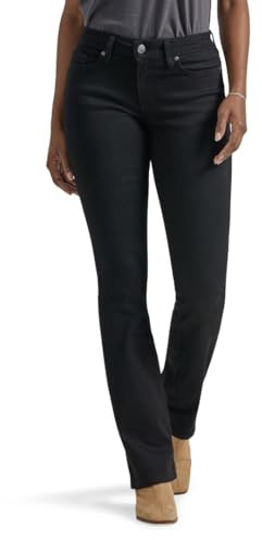 Lee Women's Legendary Mid Rise Bootcut Jean Black 8 Short