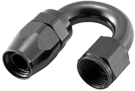 Alu Fitting AN10 180° 7/8-14UNF | Schwarz
