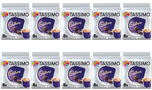 Tassimo Cadbury Dosettes de chocolat chaud - 10 paquets (80 boissons)