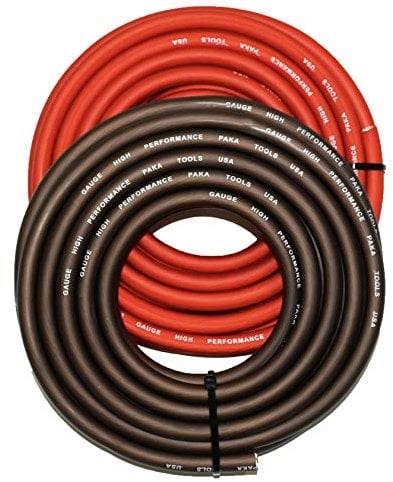 Real 1/0 Gauge Wire RED/Black, Amplifier Power/Ground Amp Wire (10 FEET Black+10 FEET RED)