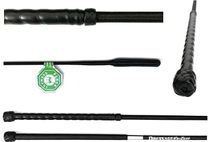 JA Horse Fleck Dressurgerte Gerte Reitgerte Ledergriff echtes Leder (110 cm, feiner Leder-Wellengriff)