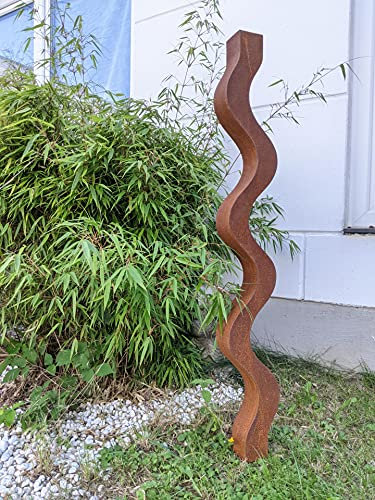 Zen Man Edelrost Gartenfigure, Garten Gartenstecker, Skulptur, Handarbeit L8B18H125cm 3kg,032155