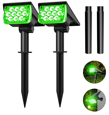 T-SUNUS Gartenstrahler Solar, Solarlampen für Außen, IP65 Wasserdicht Auto ON/OFF 2 Helligkeitsmodi, Solar Gartenleuchte für Baum Gartenweg Auffahrt Hof 2 Stück