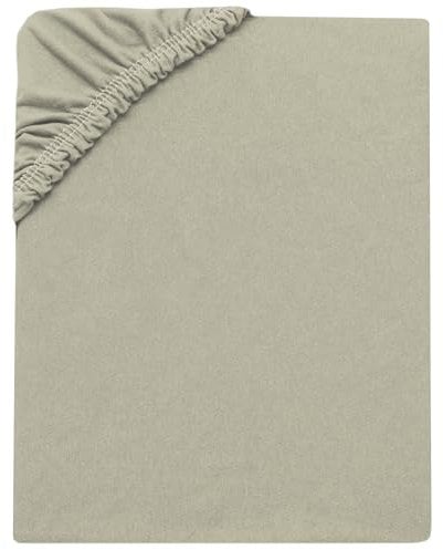 ZOLLNER Spannbettlaken in 180x200cm - Matratzenhöhe bis 20cm - Baumwolle - mit praktischem Gummizug - waschbar bis 60°C - in hellgrau - Oeko Tex® Zertifiziert