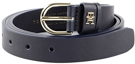Tommy Hilfiger Damen Gürtel TH Timeless 2.5 Ledergürtel, Blau (Space Blue), 135