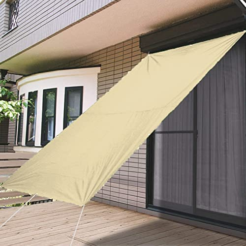 KOUDU Sonnensegel inkl Befestigungsseile Wetterbeständig 3.5x8M Wasserdicht 98% Uv Schutz mit kostenlosem Seil für Camping Terrasse Balkon Garten, mit Montagekit, Beige