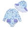 BONVERANO Bañador de una Pieza de Manga Larga para bebé niña protección UV 50+ (Azul-Jazmín,9-12meses…