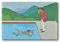 CAIAO BoJack Horseman David Hockney He Watches He's Swimming Poster Wandkunst Poster Scroll Leinwand Gemälde Bild Wohnzimmer Dekor Zuhause 20 x 30 cm