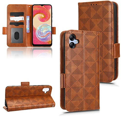 Custodia per Samsung SM-A042M/DS Galaxy A04e 4G / SM-A042F/DS SM-A042F SM-A042M / Galaxy M04 4G Custodia in Pelle Case Cover,Cover per Samsung Galaxy A04e 4G Cabina telefonica Case Brown