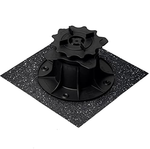 QUICK2FIX® 48 Stk. Terrassenpads für Stelzlager (Gummi-Pads 195 x 195 x 3,0 mm) für eine stabile Terrassenkonstruktion – Made in Germany