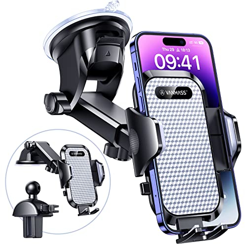VANMASS Handyhalterung Auto 2025 Upgrade Super Stabil 3 in 1 Saugnapf & Lüftung 100% Sicher Universale Handy Halterung Auto Flexibel Passt Für Alle iPhone 16/15 /14/13 Pro Max Samsung S23/S22 Huawei