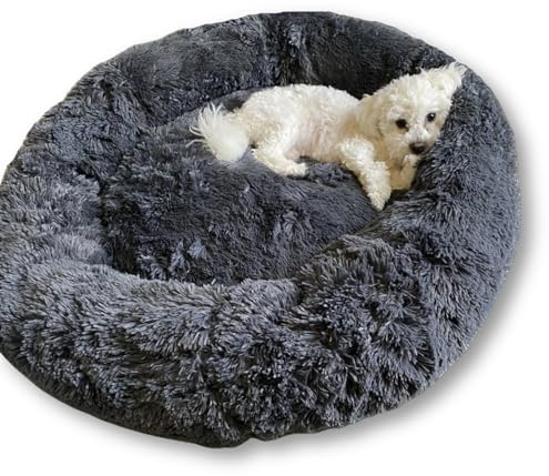 Puppery Wolke 7 Hundebett - Das Original, kuscheliges Hundekissen Hundekorb waschbar (80cm, Anthrazit)