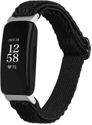 kwmobile Bracelet compatible avec Fitbit Inspire 2 / Inspire HR - Bracelets de rechange en nylon pour fitness tracker - noir